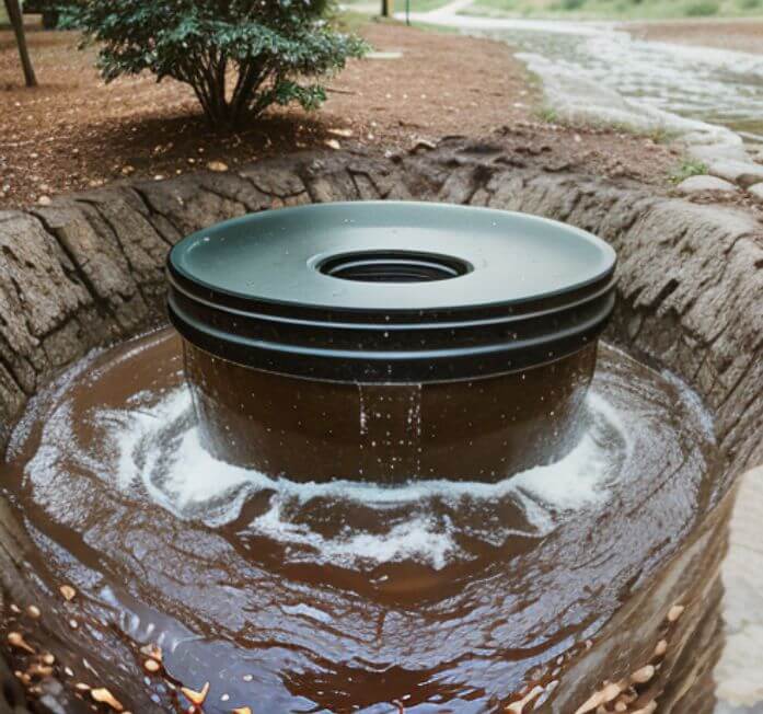 Septic tank overflow