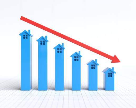 Houses decreasing in size like a graph